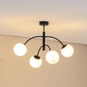 Euluna loftlampe Karda, sort, 4 lyskilder