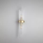 Væglampe Lara, højde 56 cm, guldfarvet/klar, glas/metal