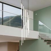 LED-hængelampe Flare, messingfarvet, Ø 35 cm, CCT, 12 lyskilder