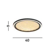 LED-loftlampe Luna, Ø 40 cm, sort/guldfarvet, metal