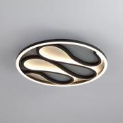 LED-loftlampe Zendisc, motiv dråber, Ø 39 cm, sort