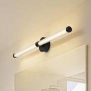 Lucande LED-væglampe Melisa, sort, 90 cm, CCT, IP44