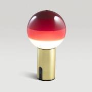MARSET Akku-bordlampe Dipping Light, rød/messing, dæmpbar
