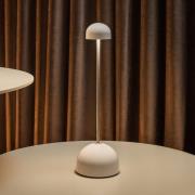 MARSET LED-batteridrevet bordlampe Sips, hvid/sølv, 31 cm, stål