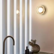 MARSET udendørs LED-væglampe Roc, Ø 14 cm, sort/gennemsigtig