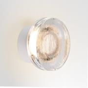 MARSET udendørs LED-væglampe Roc, Ø 17 cm, hvid/gennemsigtig