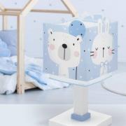 Børnens bordlampe Baby Jungle, blå, G4, bredde 14 cm