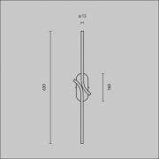 LED-væglampe RENAISSANCE, messing/messing, højde 63 cm, 2-flammet.