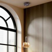 LED-hængelampe Scarlett, ravfarvet, Ø 18 cm, glas