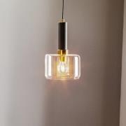 Hængelampe Viva, klar/sort/messing, 1 lyskilde