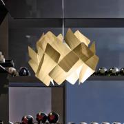 LZF pendellampe Escape, elfenben/nikkelfarvet Ø 30 cm træ