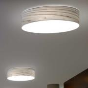 LZF LED-væglampe Gea, grå, Ø 42 cm, træ