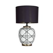 PR Home bordlampe New York, sort, højde 60 cm, keramik