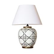 PR Home bordlampe New York, hvid, højde 60 cm, keramik