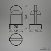 LED-batteridrevet bordlampe ASA BIG, lysegrå/antracit, 24 cm, IP44