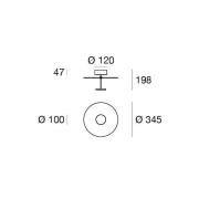 LED-loftslampe Stilo_S, hvid, Ø 35 cm