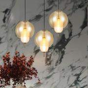 LED-pendellampe Adol, røggrå, Ø 25 cm, glas