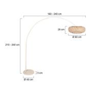 Bueformet lampe Sparkled Light, creme, bambus, E27