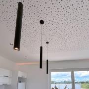 LED-hængelampe Slim, sort, aluminium, 2.700 K