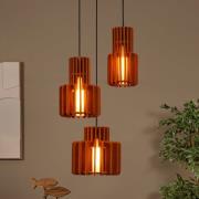 hængelampe Rollo, terrakotta, Ø 50 cm, stof/metal, 3 lyskilder