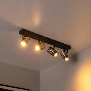 Loftspot Upton, længde 56 cm, sort/røggrå, 4 lyskilder