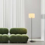 Gulvlampe Thea, creme/sort mat, hør, højde 160 cm