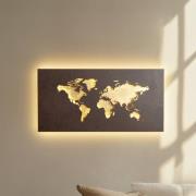 Lucande LED-væglampe World, rust/guld, 60 cm x 30 cm