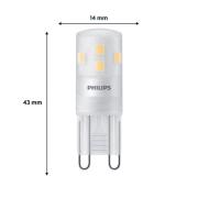 Philips LED-stiftsokkelpære G9 1,9W 220lm 2700K mat 6 stk