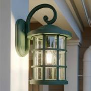 Lindby udendørs væglampe Ankea, grøn, højde 37 cm, IP23, E27