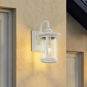 Lindby udendørs væglampe Zayn, hvid, glas, højde 33 cm, IP23