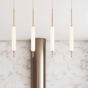 LED-hængelampe CUMBERLAND, guld, Ø 13 cm, metal/glas