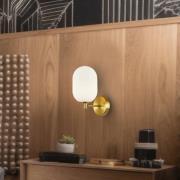 Væglampe Alias, metal guldfarvet, opalglas, 1 lyskilde