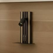 Lucande LED-væglampe Tiron, højde 35 cm, eg, USB