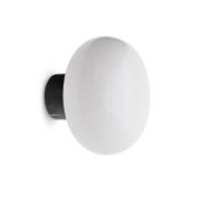 New Works væglampe Karl-Johan, hvid, marmor, glas, Ø 23 cm