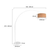 Bue-gulvlampe Sparkled Light, hvid/brun Højde 240 cm Kork
