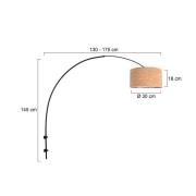 Væglampe Sparkled Light, sort/brun, højde 240 cm, kork