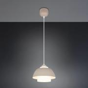 Hængelampe Tilos, beige, Ø 30 cm, metal/glas, E27