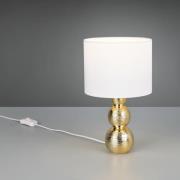 Bordlampe Lova, hvid/guld, højde 29 cm, glas/keramik, E27