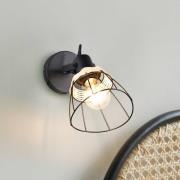 Væglampe Jerome, Ø 14 cm, 1 lyskilde, sort mat, afbryder