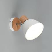 Loftlampe Delume, hvid, Ø 15 cm, 1 lyskilde, metal/træ