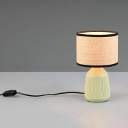 Bordlampe Formentera, grøn/beige, højde 27 cm Keramik/papir