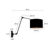 Væglampe Prestige Chic sort/sort-guld Udhæng 90 cm