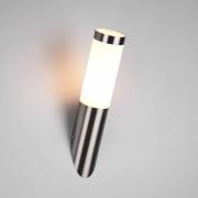 Udendørs væglampe Trioto, nikkelfarvet, højde 39 cm, stål