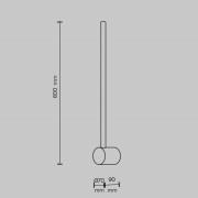 Maytoni LED-væglampe Light stick, sort, højde 60 cm