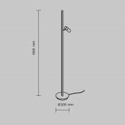 Maytoni LED-gulvlampe Thin, sort, aluminium, højde 155 cm, dæmpbar