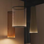 Vibia LED-hængelampe ARRAY, grøn, 193 x 55 cm, konisk 927 dæmpbar