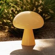 Gubi LED-batteridrevet bordlampe Obello, blød gul, IP44, glas