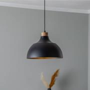 Envostar Kaitt hængelampe, sort, Ø 34 cm, trædetaljer