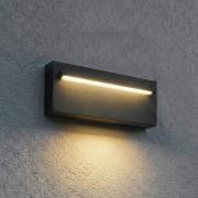 Lucande LED-vægindbygningslampe Joril, 25 cm, sort, IP65