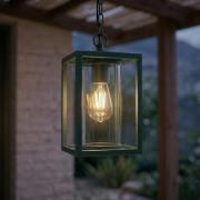 Lucande udendørs hængelampe Ferda, grøn, IP44, glas, E27